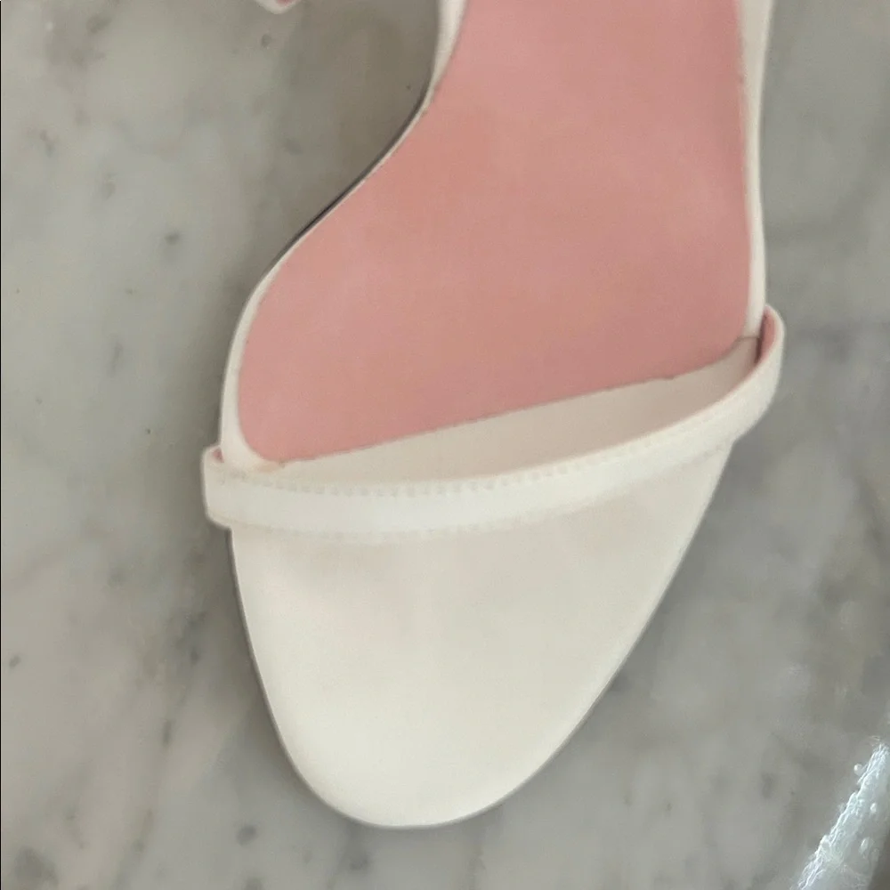 NWT Piferi White Fantasia Vegan Leather Socquette High Heel Sandals Size 38 1/2 - Picture 8 of 11